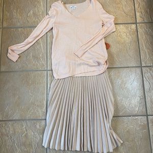 Bar III faux-suede pleated skirt